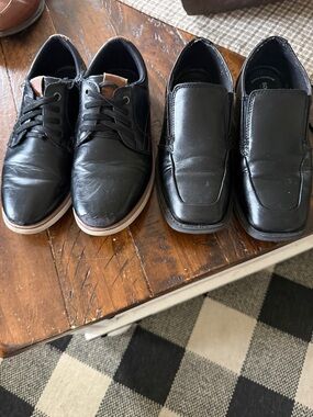 Boys's Black Casual Lace-Up and Slip-On Shoe Set